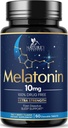 Melatonin 10mg Fast Dissolve Tablets - Extra Strength, Sugar Free Melatonin Ergänzungen für restliche Schlafunterstützung, Natural Sleep Support Supplement für Erwachsene, Delicious Strawberry Flavor, 60 Tabletten
