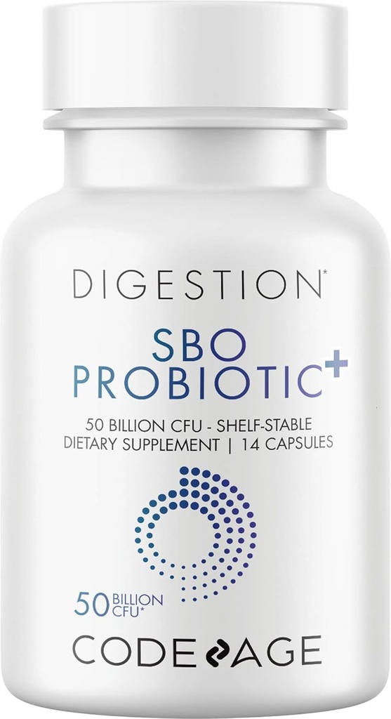 Codeage SBO Probiotics 50 Billion CFUs, Multi Strain Soil-Based Organisms, Travel Sised Shelf-Stable Probiotic Supplement, Organic Fermented Botanical Blend & Prebiotic, 7-Day Formel, 14 Kapseln