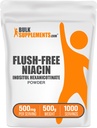 BulkSupplements.com Flush Free Niacin Powder - as Inositol Hexanicotinate, Vitamin B3 Supplement, Niacin 500mg Flush Free - Glutenfrei, 500mg pro Servierung, 500g (1,1 lbs) (Pack von 1)