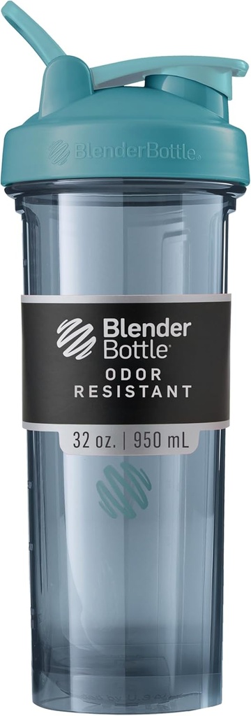 BlenderBottle Shaker Bottle Pro Serie Perfekt für Protein Shakes und Pre Workout, 32-Ounce, Cerulean Blue