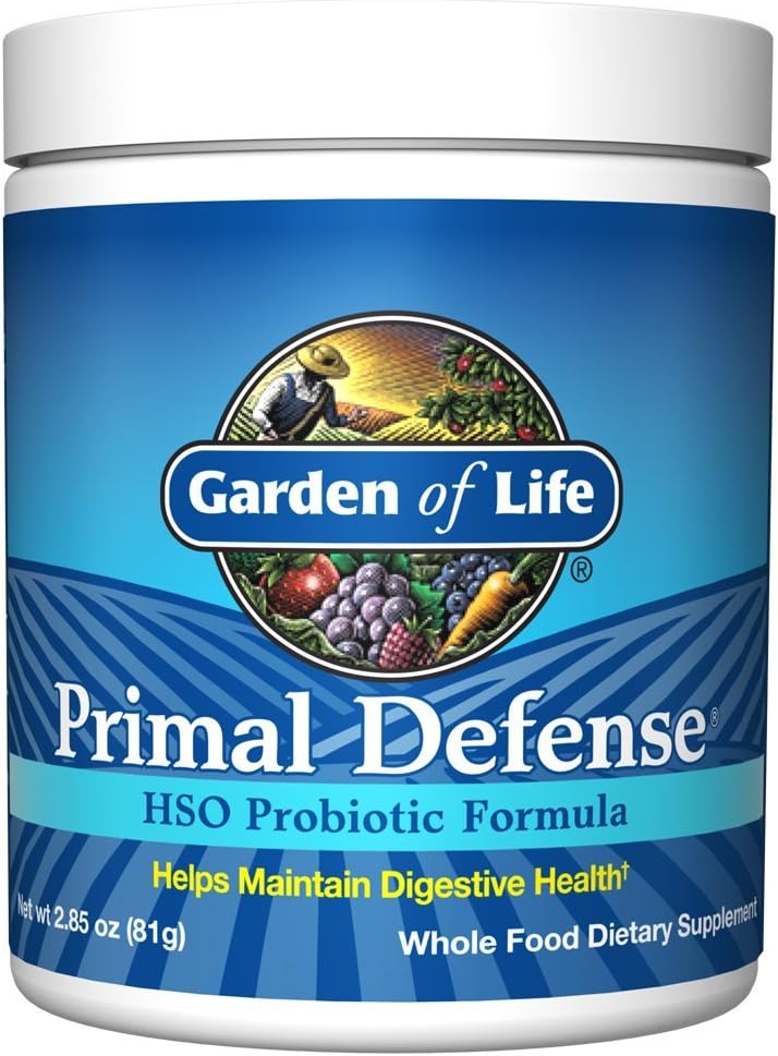 Garten des Lebens Ganze Nahrung Probiotische Ergänzung - Primäre Verteidigung HSO Probiotische Nahrungsergänzung für Verdauungs- und Gutgesundheit, 2.85oz (81g) Vegetarisches Pulver