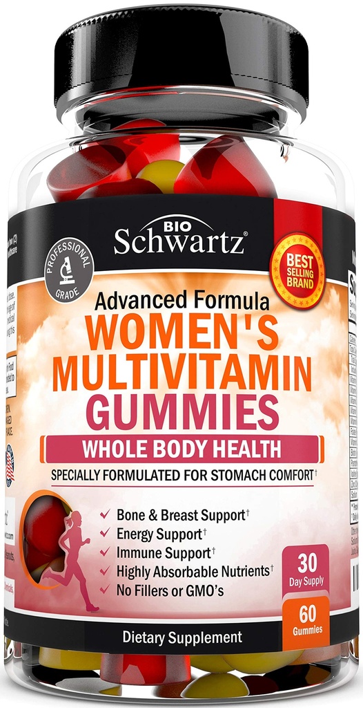 Frauen Multivitamin-Gummien mit Vitamin A C B6 B12 D & E Vitamine für Immununterstützung - Gummy Multivitamin für Frauen für Knochen Breast Skin Joint & Energy Nahrungsergänzung, Mixed Berry Flavor, 60 Ct