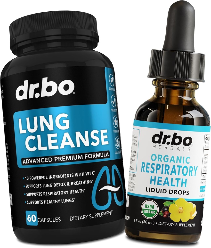 Lung Cleanse Support Supplement Pillen & Tropfen - Bio-Respiratorische Gesundheit Tropfen ergänzt Kräuter Lung Cleanse, Mullein - Kräuter-Detox für Lunge & Bronchial Mucus Health Mullein