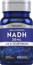 Piping Rock NADH Coq10 Ergänzung | 20 mg | 60 Kapseln | Mega Stärke Pillen | Non-GMO, Gluten freie Formel