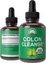 USDA Organic Colon Cleanse Liquid Drops. Vegan, Kosher Colon Cleanser & Detox Supplement mit 10+ Super Gentle Organic Herbal Zutaten einschließlich Cascara Sagrada Bark und Gelb Dock Root