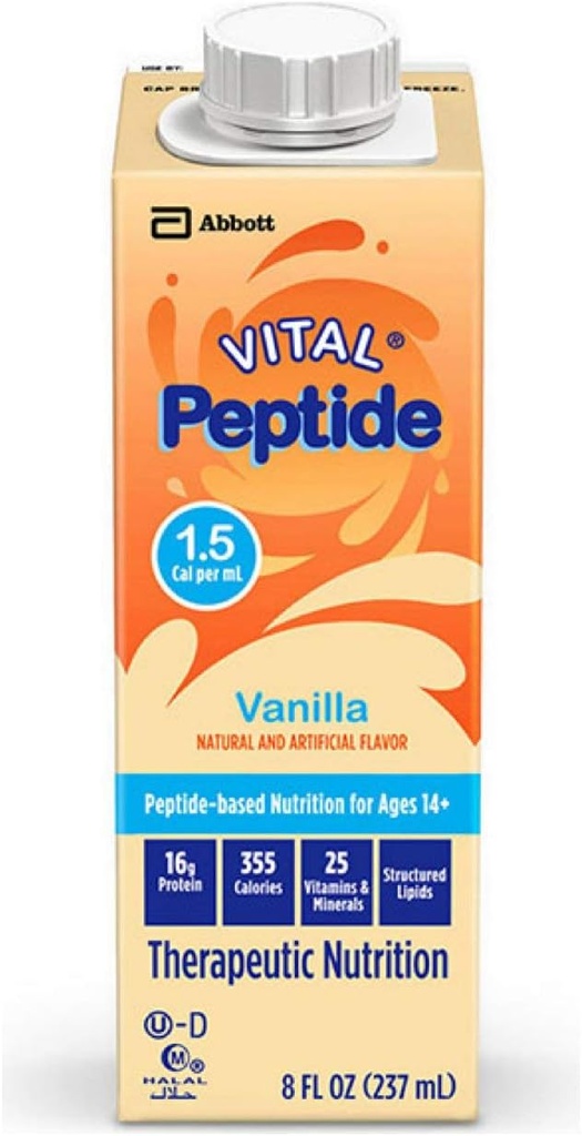 1,5 Cal, 24 Count, Komplette, Balanced Nutrition Formel für Alter 14+ mit GI-Bedingungen, mit 16g Protein und Prebiotics, für Oral oder Tube Feeding, Vanilla, 8-fl-oz Karton