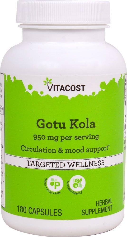 Vitacost Gotu Kola -- 950 mg pro Portion - 180 Kapseln