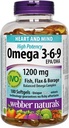 Webber Naturals Omega 3-6-9 Hohe Potenz 1200 mg · Fisch, Flax & Borage, 180 Softgel
