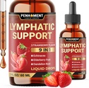 9in1 Lymphatic Drainage Drops Supplement - Echinacea | Elderberry | Dandelion | Rosehip | Cleavers | Calendula | Burdock - Lymphsystem Liquid Extract - Immune, Reinigung - 2 Fl Oz - 60 Tage