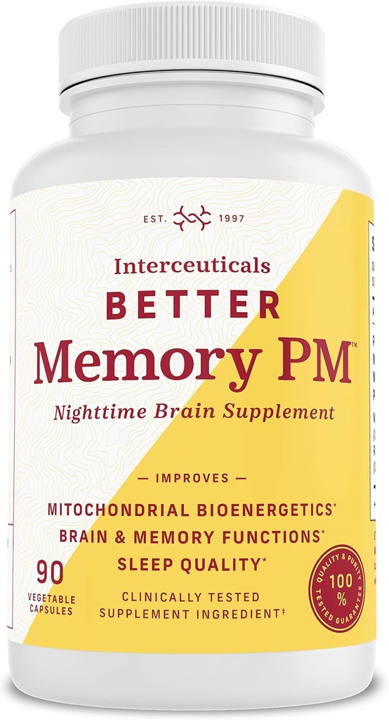 Bessere Speicher PM Nacht Gehirn Ergänzung fördert Mitochondriale Bioenergetik; Gehirn & Speicherfunktionen; Schlafqualität