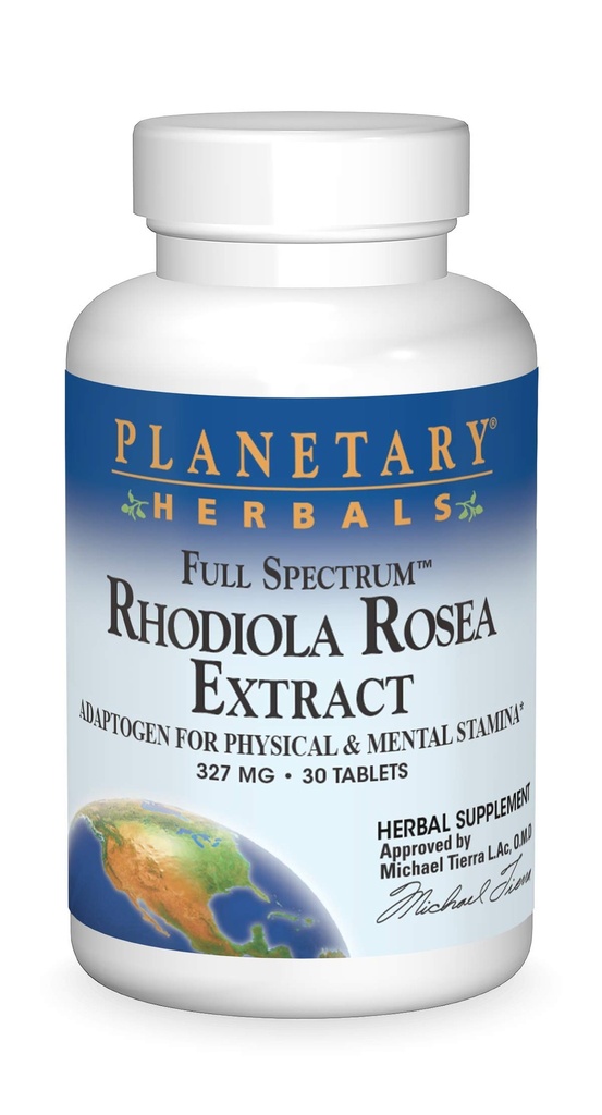 Planetary Kräuter Vollspektrum Rhodiola Rosea Extrakt Tabletten, 30 Zähler