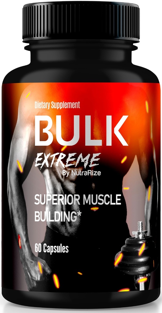 Bulk Extreme Superior Muskelaufbau Erweiterte Formel, Bulk Extreme für Lean Muskelmasse für Männer, Alle natürlichen Muskelaufbau, männliche Pillen für körperliche Leistung, Bewertungen (60 Kapseln)