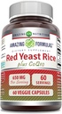 Erstaunliche Formeln Red Yeast Rice 600 Mg Plus Coq10 50 Mg | Veggie Kapseln Ergänzung | Non-GMO | Gluten Free Made in USA (60 Count)