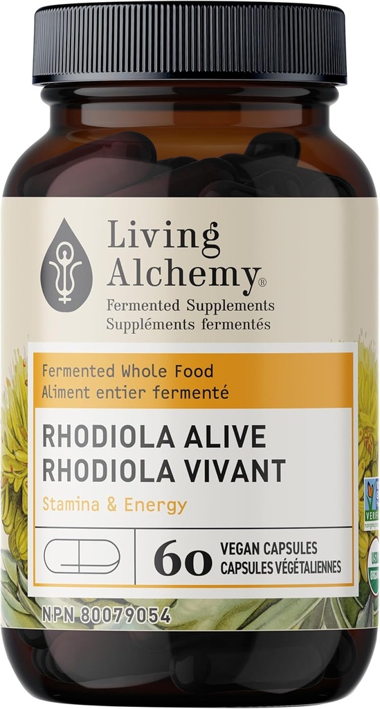 Rhodiola Rosea Supplement mit Astragalus & Turmeric - Kognitive, athletische Leistung, & Adrenal Energy Support für Männer & Frauen - Vegan, Non-GMO - Living Alchemy, 60 Stk.