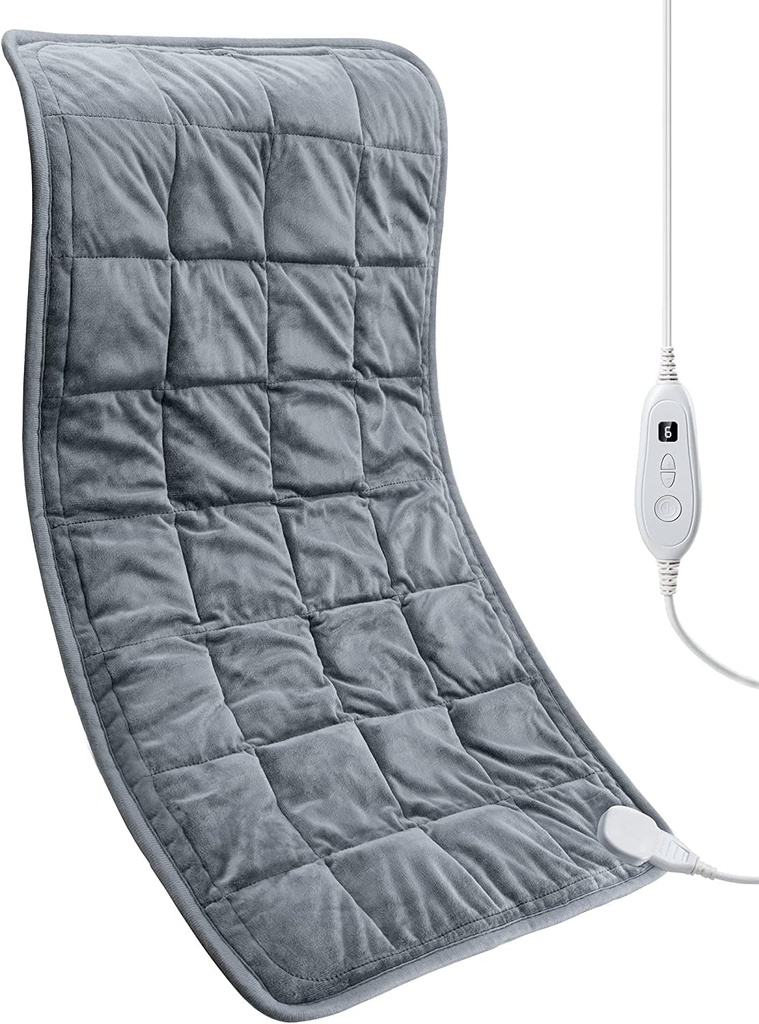 gewichtetes Heizkissen 17''x 33" XXXL elektrisches Heizkissen für Rückenschmerzen Relief, 5LBS mit 6 Heat Settings 2H Auto-Off-Heizkissen für Schulterarme Beine Kramps waschbar