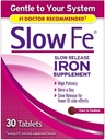 Slow Fe Slow Release Eisen Supplement - 30 Tabletten, Packung von 4