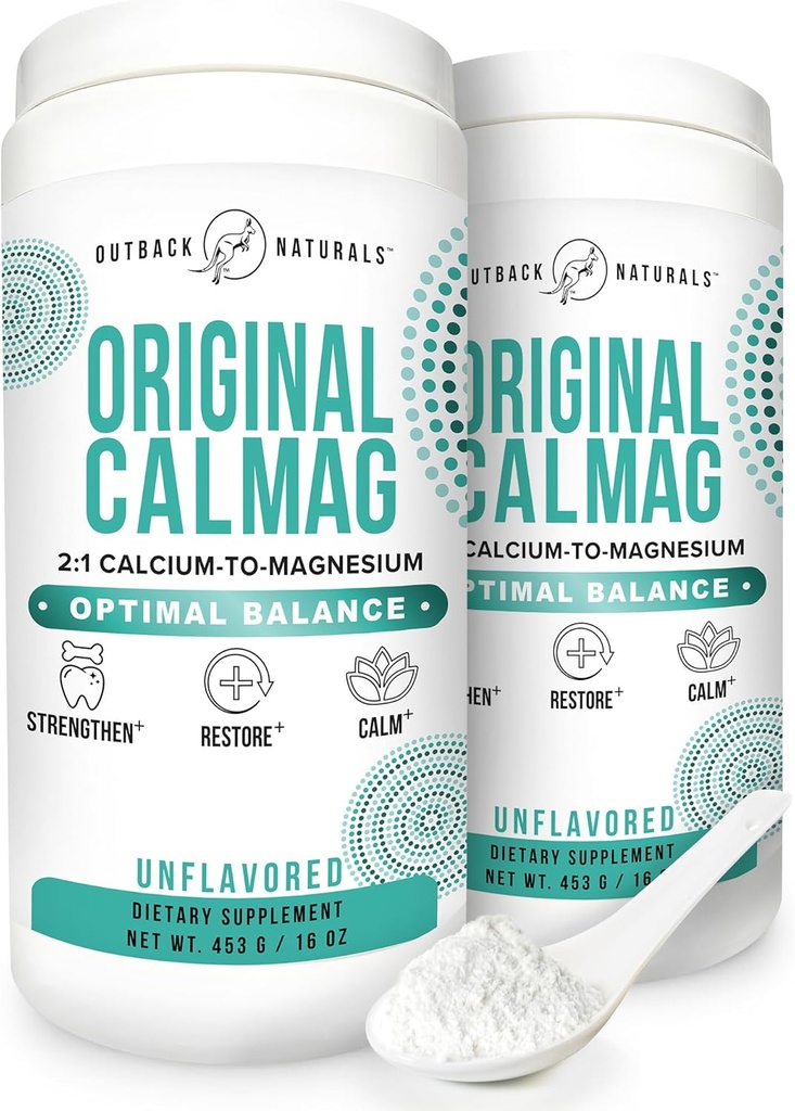 Hohe Absorption 2:1 CalMag Kalzium und Magnesium Citrat Ergänzung - Reines Calcium Malat Pulver - Unterstützt Stress Relief, Schlaf &amp; Knochenfestigkeit - Mineralgetränk - Unflavored 16.5 oz (Pack von 2)