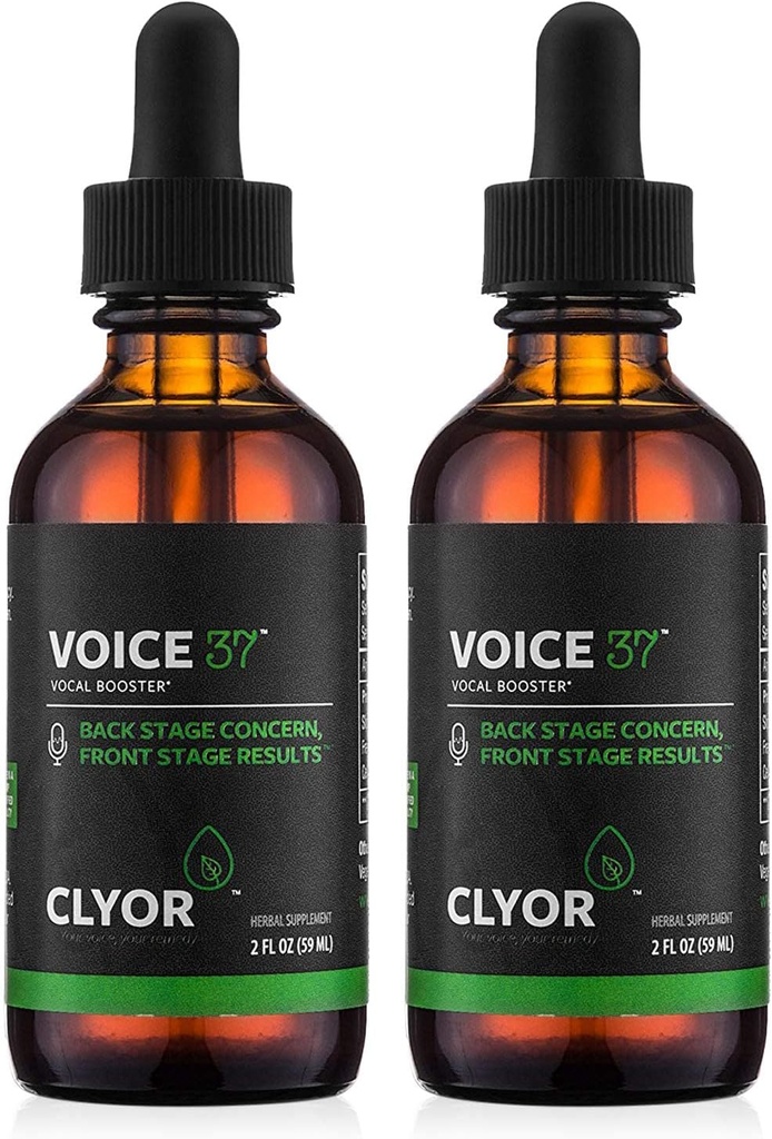 CLYOR Voice37 - Singers Voice Remedy - 2 Pack Alle natürlichen pflanzlichen Vocal Booster Formel zu Lubricate Soothe und Relieve Hoarseness Dry Itchy Throat - Enhance Singen und Sprechen - 2 oz - VOICE37