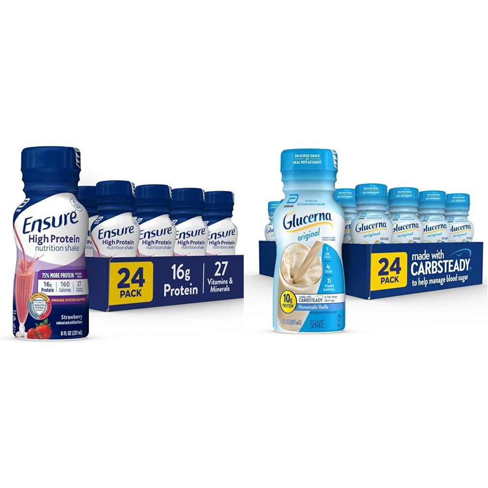 Vergewissern Sie sich High Protein Nutrition Shake 24 Pack & Glucerna Diabetic Nutritional Shake Blood Sugar Management 24 Count