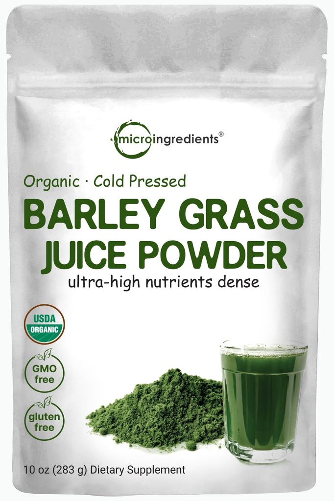 Micro Ingredients Bio Gerste Grass Juice Powder, 10 Unze, Kalt Pressed, US Grown, Rich in Immun Vitamin, Fibers, Minerals, Antioxidantien und Protein, Unterstützung Immunsystem und Verdauung, Vegan