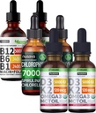 NUSAVA Erdbeer Flavored D3 K2, Chlorophyll, & Vitamin B12 Flüssigkeitstropfen Bundle - Potente flüssige Vitamine für Herz, Energie, Gehirn & Immununterstützung - Non-GMO, Gluten-Free, 2pk Jeder