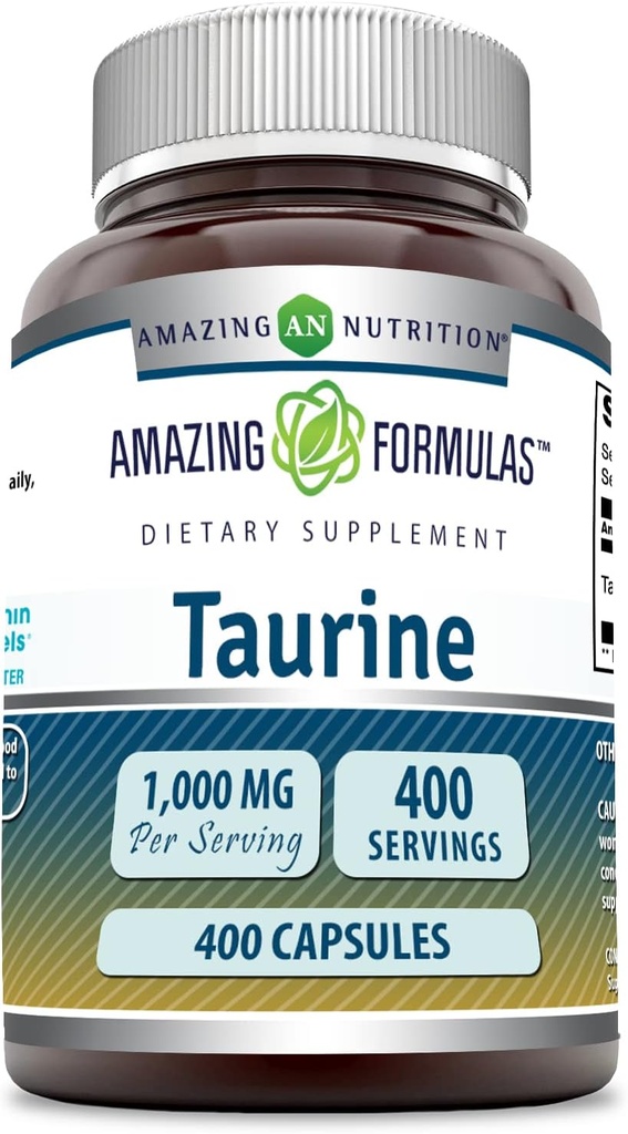 Erstaunliche Formeln Taurine 1000mg Kapseln Aminosäure Ergänzung | Non-GMO | Gluten Free | Made in USA (400 Count)