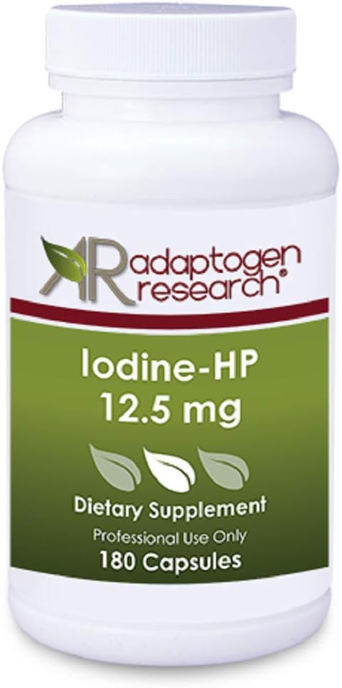 Iodine - HP 12.5 mg | High Potency Iodine Complexs Natriumjodid Kaliumjodid | 180 Vegetarische Kapseln | Adaptogen Forschung