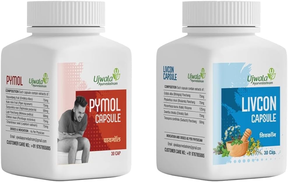 Generisches Dalal Pymol+Livcon Capsule(30 Cap) Schnell entlasten bei Blutungen, Brennen und Schmerz ich für Piles, Fissure. Fistula, Entzündung & Rectum