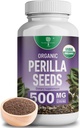 Bio Perilla Seed Extrakt mit 9% Rosmarinsäure - USDA Certified - Allergy Relief, Atem- und Immunität Booster- Th2 Cytokines, Natürlich brechende Luteolin - 500mg 90 Kapseln