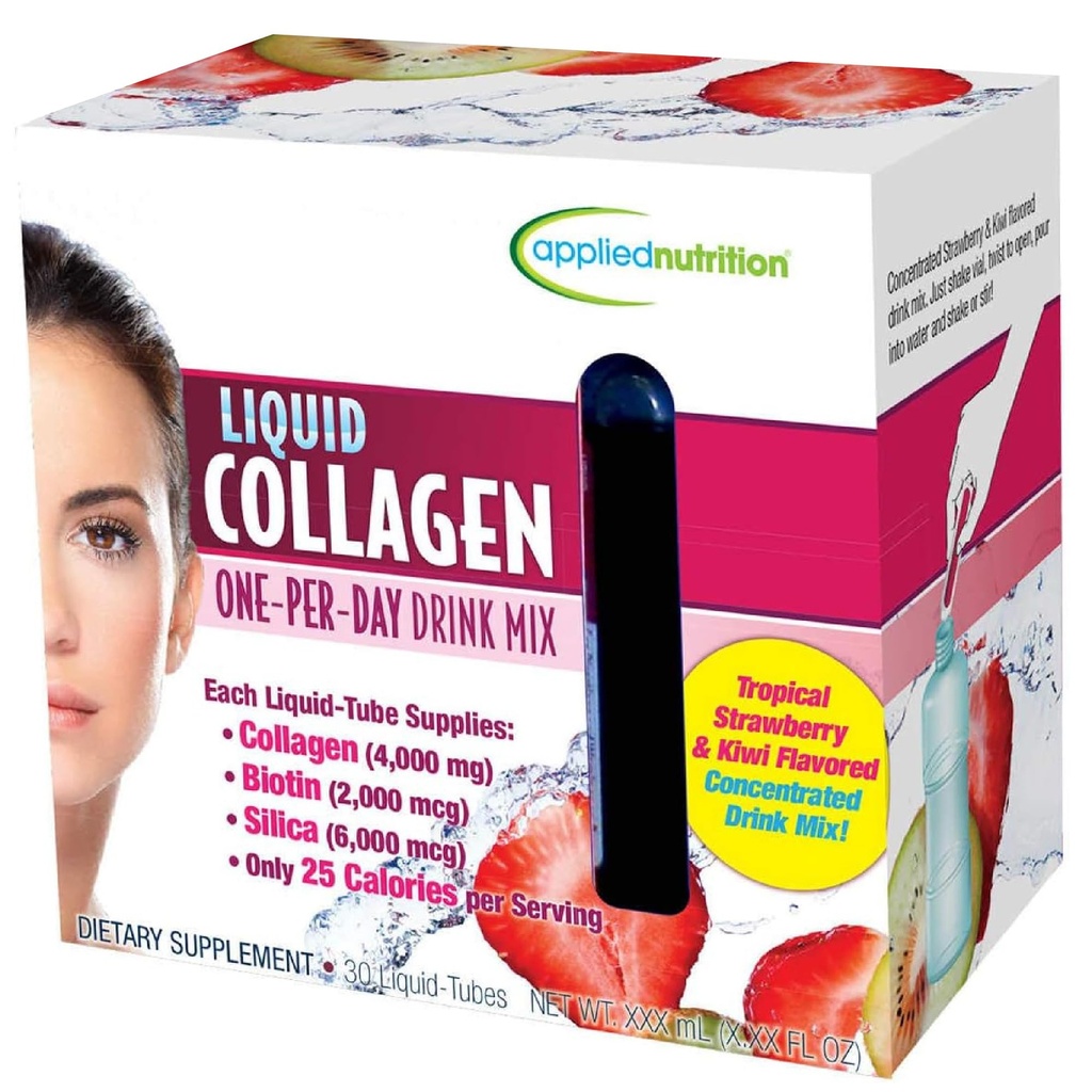 Angewandte Ernährung flüssige Collagen Getränk Mischung 4000 mg, 30 Röhren