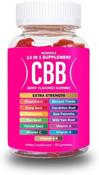 CBB 13 in 1 Gummies for Women Supplement | Overall Wellness | Lifestyle Supplement | 9 Herbal Extracts Including Fenugreek, Flax Seed, Chasteberry | Essential Vitamins | Berry Flavor