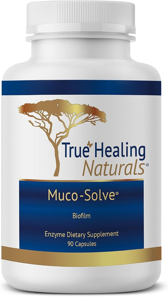 True Healing Naturals - Muco-Solve Biofilm - Gut Restoration and Gut Health - Einzigartige Enzym-Kombination zur Lösung von Polysacchariden & Fibrin-Komponenten von Biofilm - 90 Kapseln
