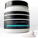 Amino Collagen C mit Hyaluronsäure (60 Portionen   16oz  456g) - Non-GMO Marine Collagen Peptide - Hydrolysiertes Pulver - Unflavored - Kein Zucker - Für Firm Skin, Hydration, Gesunde Gelenke und Gut.