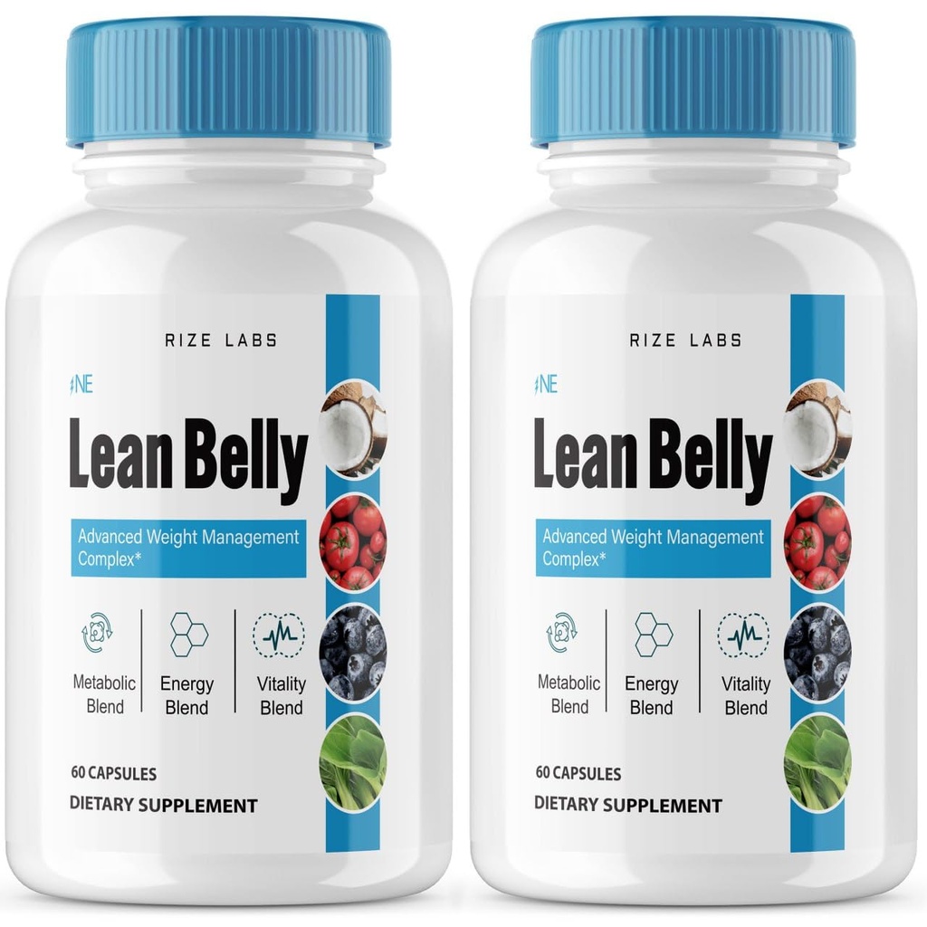 rize labs (Pack von 2 Lean Belly Juice Powder Capsules, Juice Formel Pillen für Advanced Weight Loss, Superfood Supplement zu Cleanse und Detox, Bewertungen (120 Kapseln)
