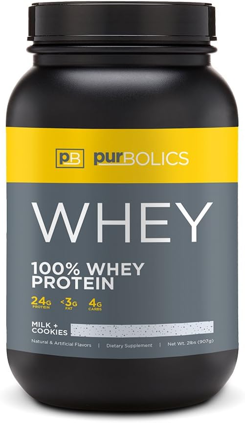 Purbolics Protein | 100% Whey Protein | Lean Muscle & Recovery | 24g Protein | 28 Servierungen (Milk + Cookies)