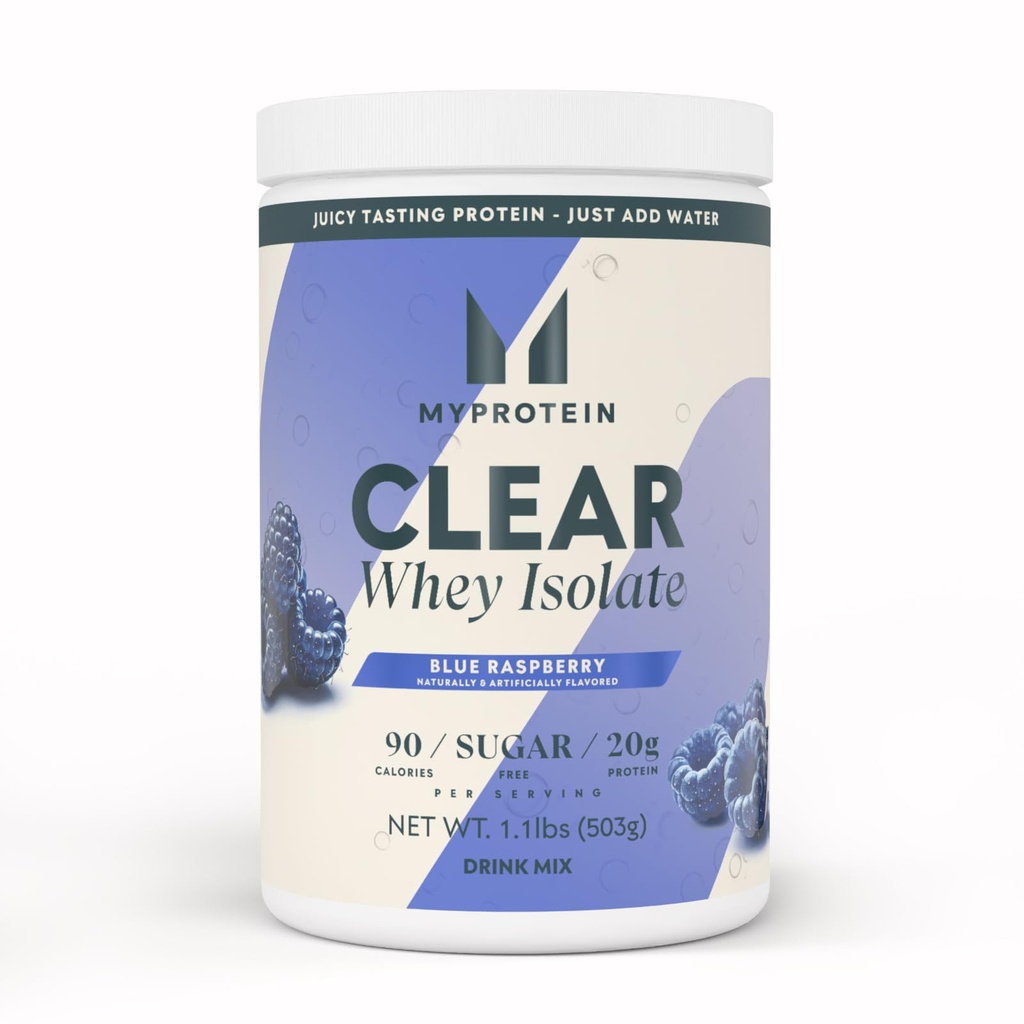 Myprotein Clear Whey Isolate Protein Powder, 1.1 Lb (20 Servierungen) Blue Raspberry, 20g Protein per Servieren, Natürlich Flavored Drink Mix, Daily Protein Intake for Superior Performance