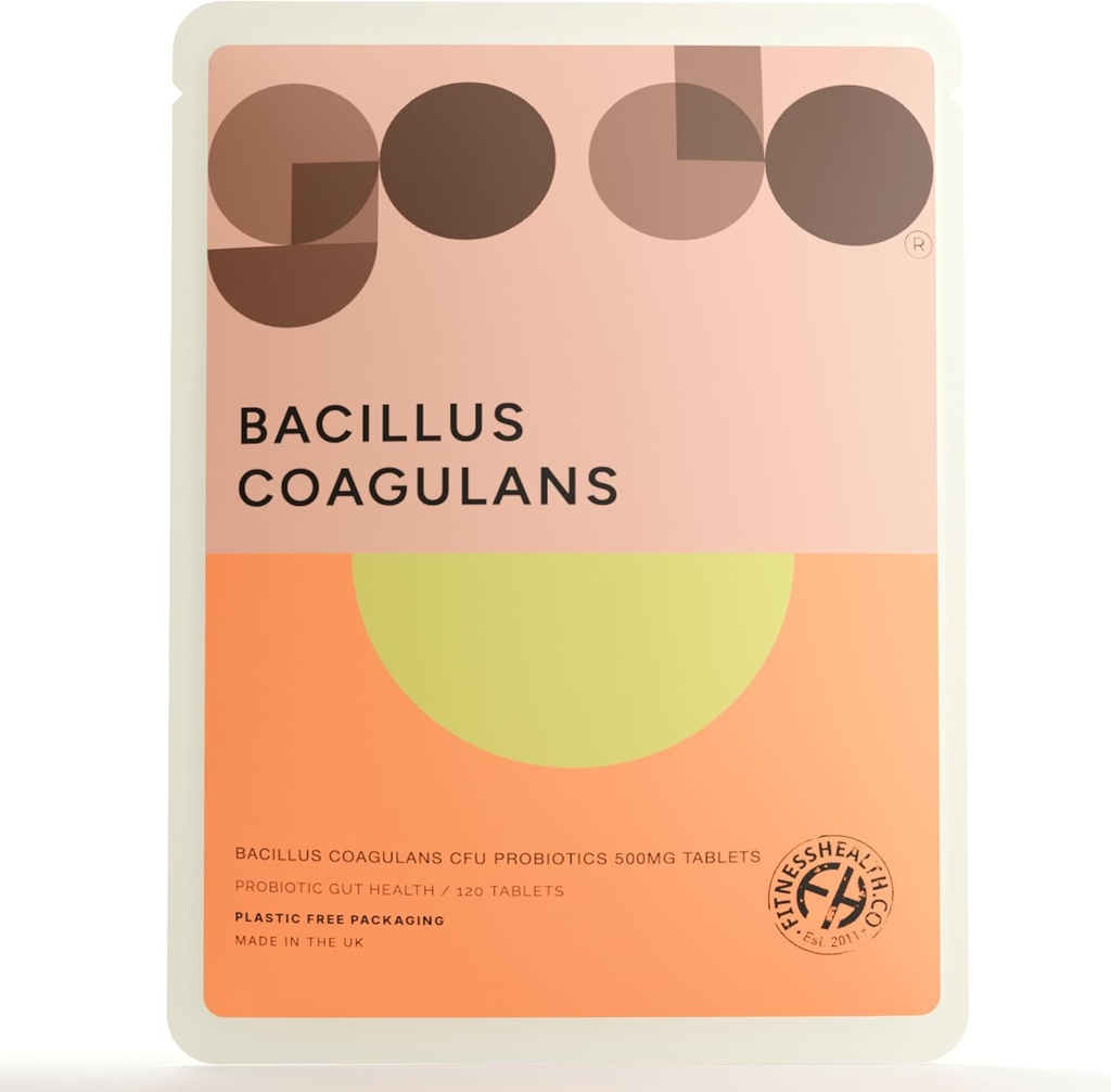 Fitness-Gesundheit Bacillus Coagulans CFU Tablets 500MG | Vegan-Ergänzung für Herren & Frauen | Hilfe in Resistant Support | (120 Tabletten)