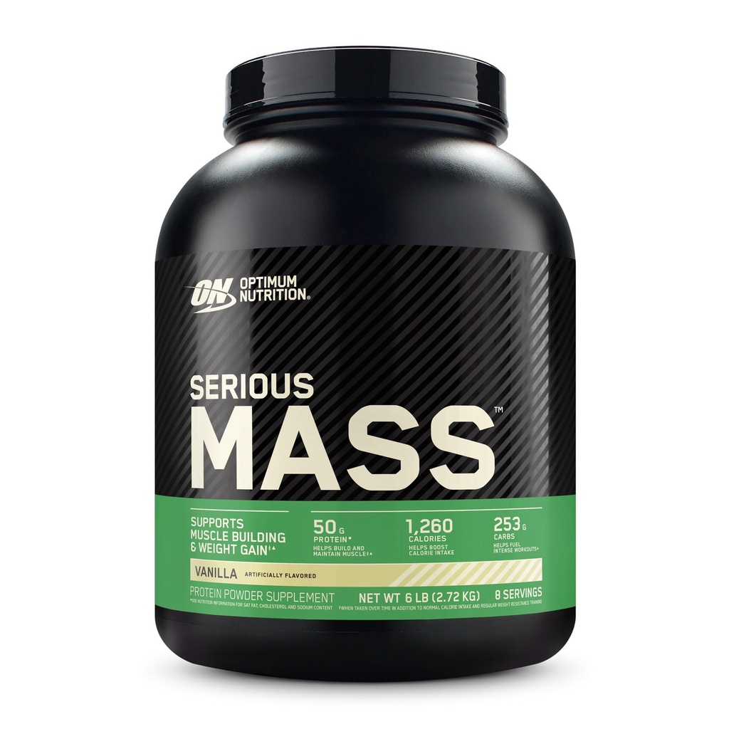 Optimum Nutrition Serious Maß, Weight Gainer Protein Powder, Masse Gainer, Vitamin C und Zink für Immununterstützung, Kreatin, Vanille, 6 Pfund (Packaging May Vary)