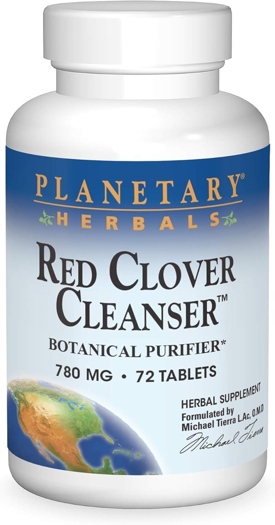 Planetary Kräuter Red Clover Cleanser Tablets, 72 Zähler