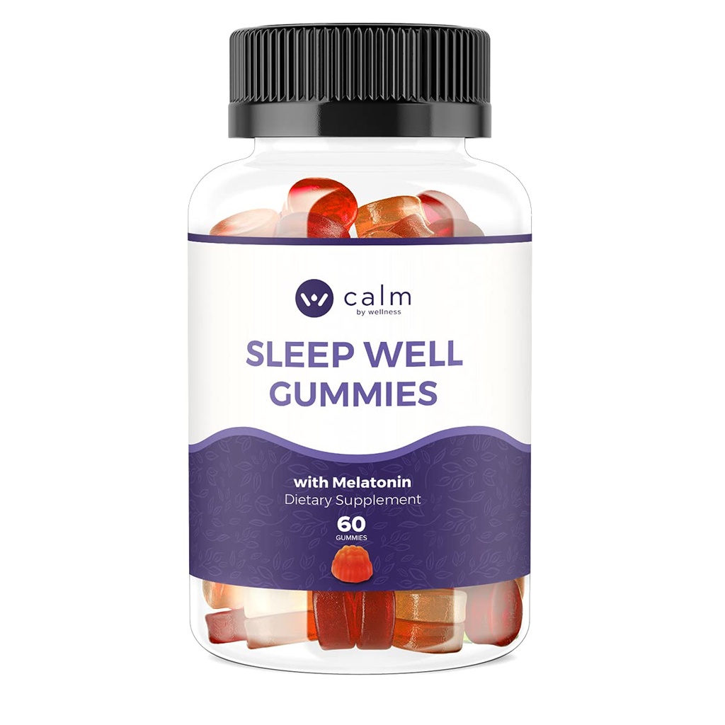 Beruhigen Sie sich von Wellness Sleep Well Gummies, Extra Strength Gummy mit Melatonin, Natural Sleep Support Supplement, 30 Count