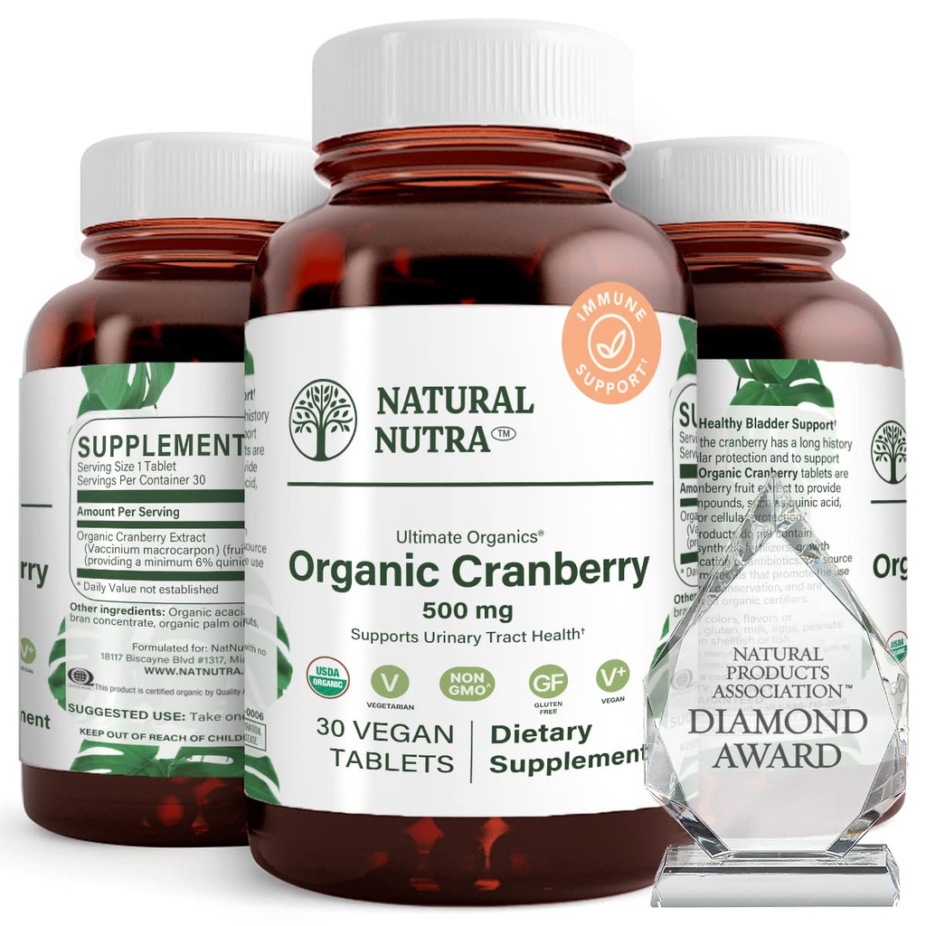 Natürliche Nutra Bio Cranberry Extrakt Ergänzung, helfen Urinary Ailment zu verhindern, fördert Knochengesundheit, Helfen Sie Herzgesundheit zu bewahren, Verdauung zu verbessern, Hautgesundheit zu fördern, 30 Tabletten, ein Monat Versorgung
