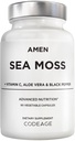 Amen Sea Moss Supplement - 1000mg Organic Irish Sea Moss, Bladderwrack, Burdock - Vitamin C, Aloe Vera, Black Pepper - Seaweed Superfood, Vitamine, Mineralstoffe und Antioxidantien - Non-GMO - 90 Kapseln