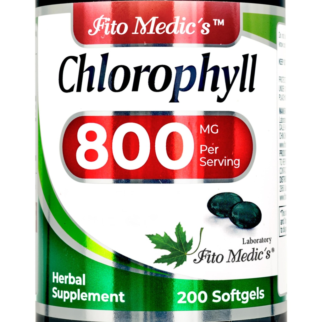 FITO MEDIC'S Lab - Chlorophyll - Rein - 800 mg pro Portion- 200 Softgele - Chlorophyll Kapseln -Detox Cleanse, Greens Supplements- Chlorophyll Pillen - Ultra hohe Absorption.