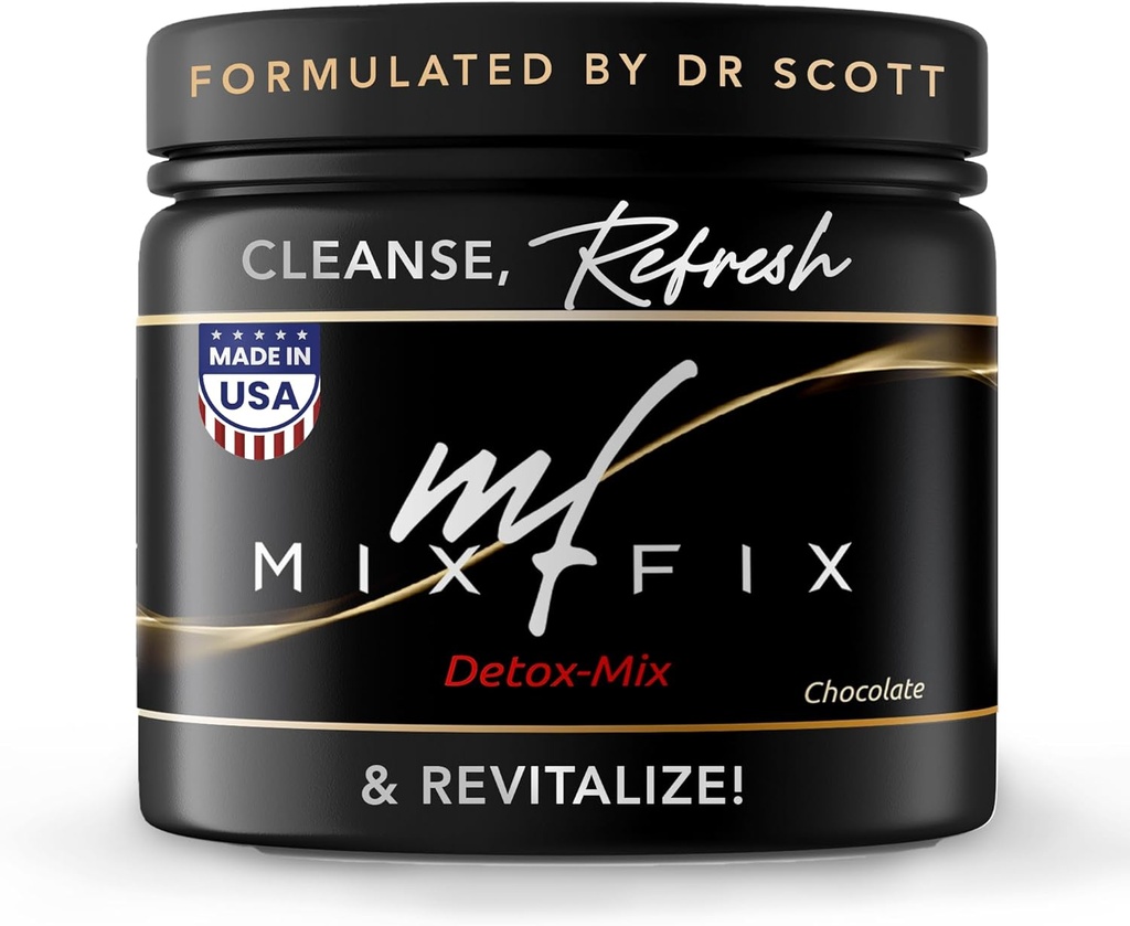 Mix-Fix Full Spectrum Detox Powder - Natürliche tägliche Reinigung für Verdauungs-Gesundheit & Vitalität - Pflanzenbasiertes Vegan-Leuchtmittel-Reinigungspulver - Unterstützt Körperentgiftung | Schokolade (30 Portionen)