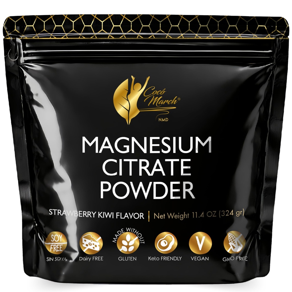 Cocó March N.M.D Pink Magnesium Powder - Fördert Schlaf, Entspannung und Gesunde Gehirnfunktion, Erdbeer Flavor - Frei von: Gluten, Dairy, GMOs, Soja, Vegan, Keto Friendly - 45 Tage Versorgung