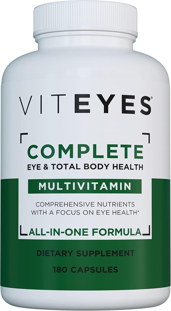 Viteyes Complete Eye & Total Body Health Multivitamin Nahrungsergänzung, 180 Kapseln