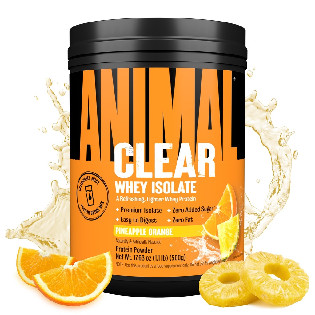 Klares Whey Isolate Protein Pulver - leicht zu digest und mischen, 5g BCAA, Deliciously Juicy, Refreshing jederzeit Getränk für Männer und Frauen, Ananas Orange 500g (20 Servierungen)