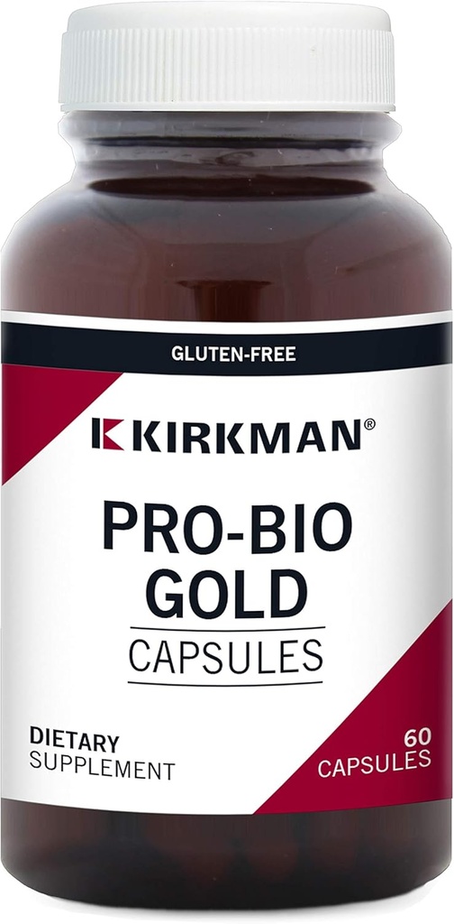 Kirkman Pro-Bio Gold - Allergiker || 60 Vegetarische Kapseln || probiotic || Gluten/Casein Free || Unterstützt Gastrointestinal System Gesundheit || Getestet für mehr als 950 Umwelt-Kontaminationen