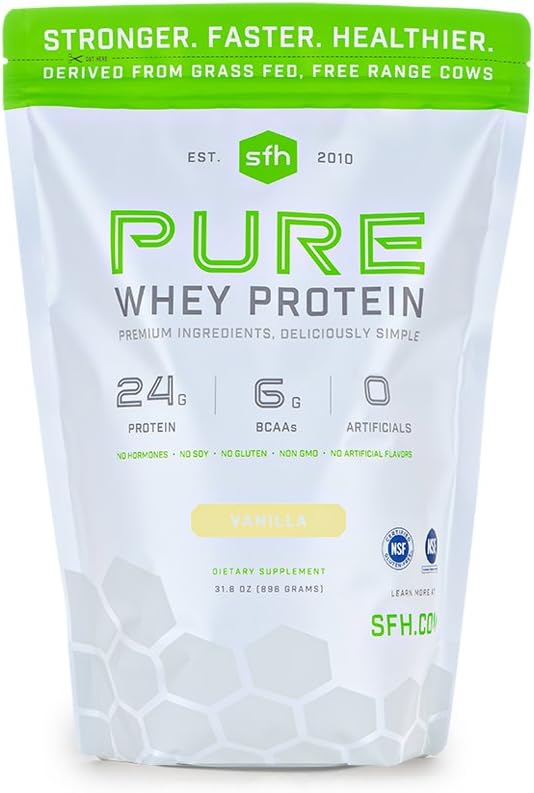 STRONGER FASTER HEALTHIER Vanille Whey Protein Powder, 31.6 OZ