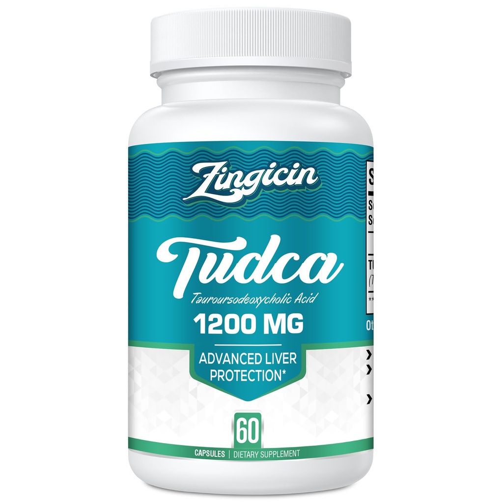 TUDCA Ergänzung 1200mg - 60 Veggie Kapseln, Leistungsstarke TUDCA Bile Salz Ergänzungen für Leber, Verdauung